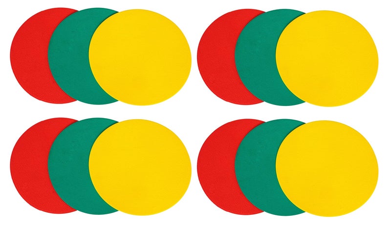 GSi 8" Round TPR Anti-Skid Spot Markers - Non-Toxic, Durable | Variety Pack with 4 Color Options and Alphabet, Number, Combo Variants - Image 1